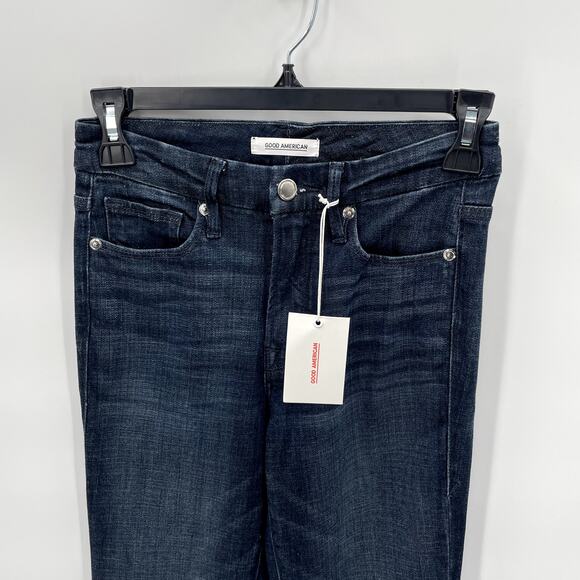 GOOD AMERICAN NWT Good Flare Jean in Blue025 // 00 - Picture 5 of 11